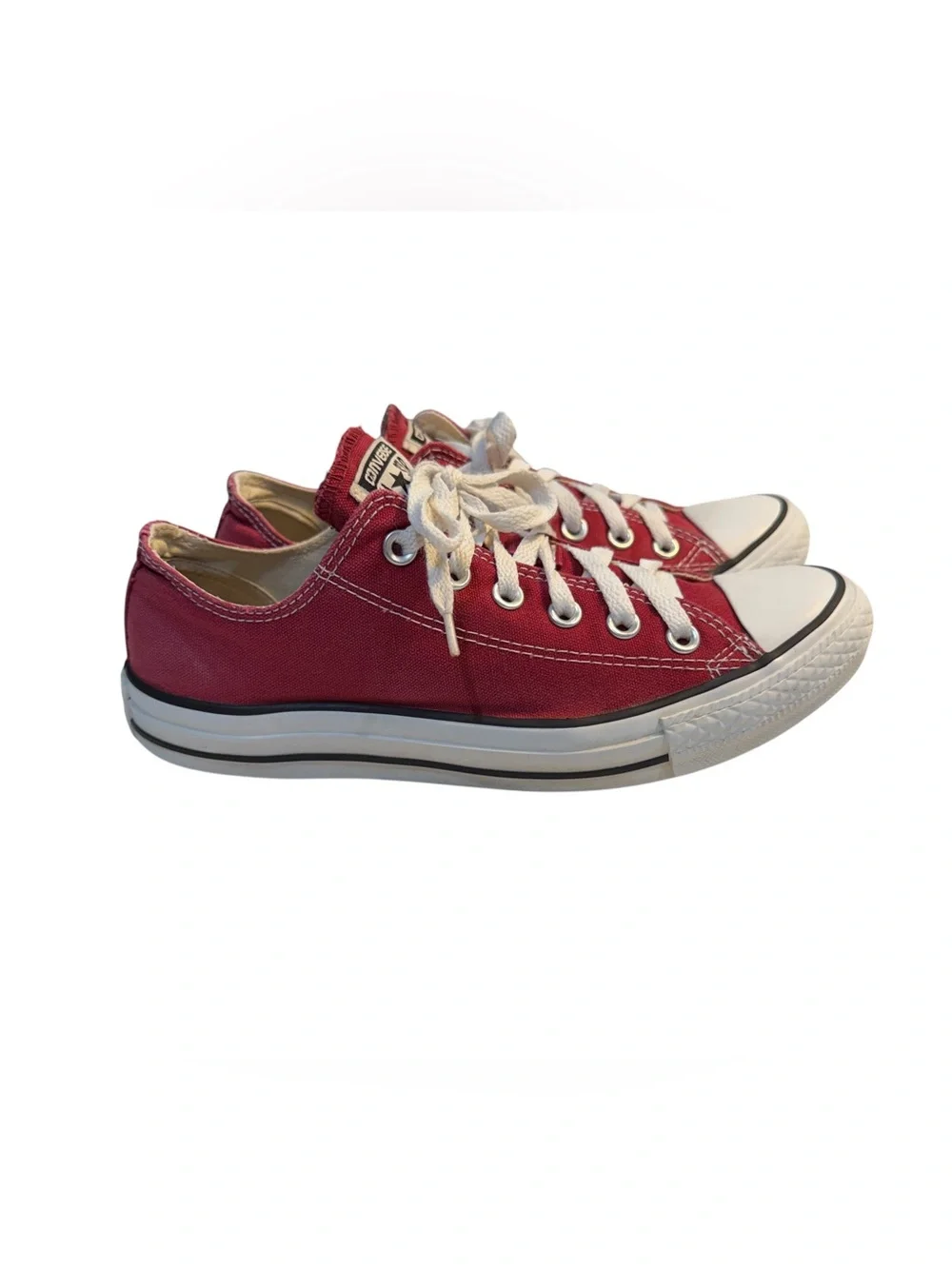 Converse Chuck Taylor Red Low Top Sneakers Women 9 Men 7 Americana Classic - Picture 5 of 11